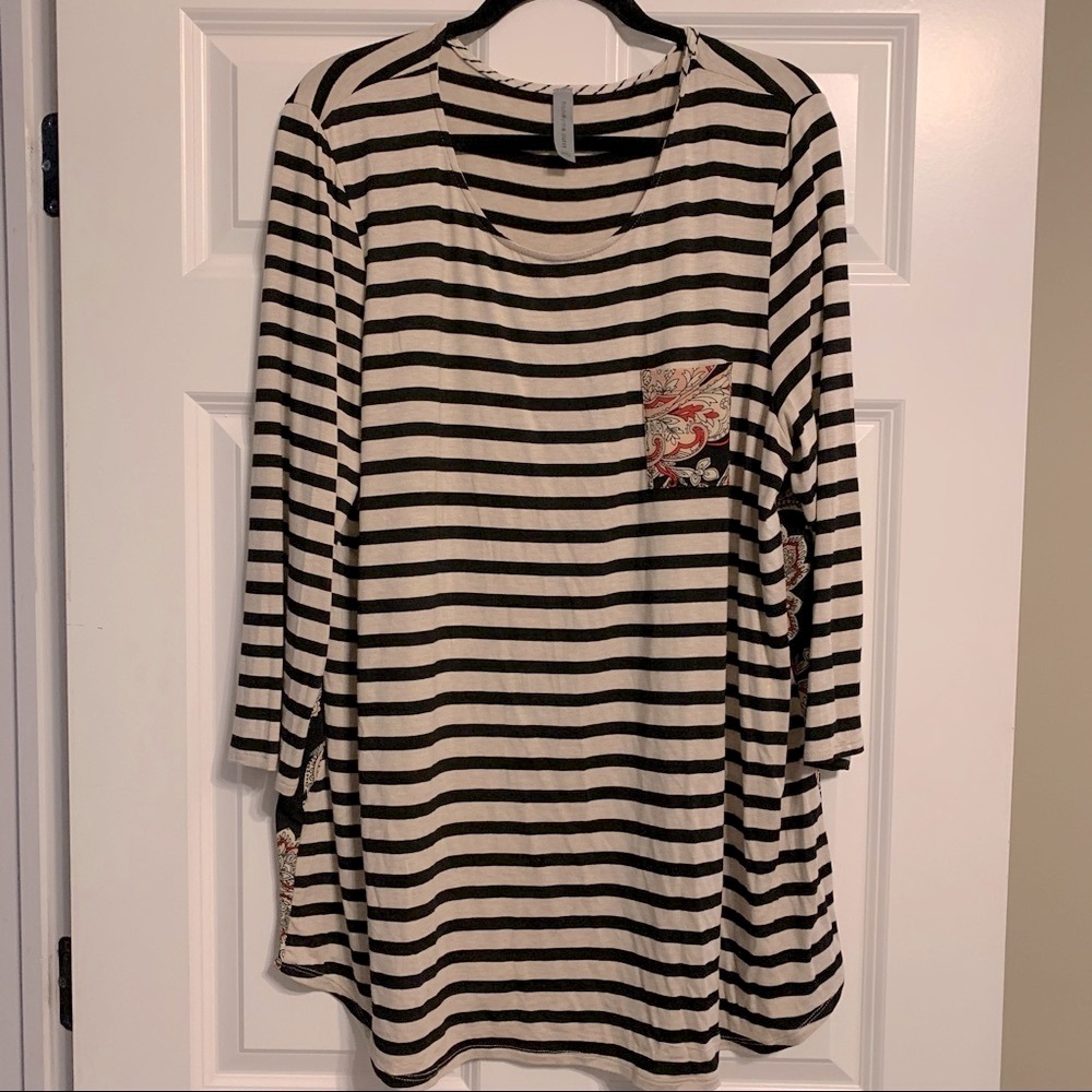 Stripes and Paisley Honeyme brand top